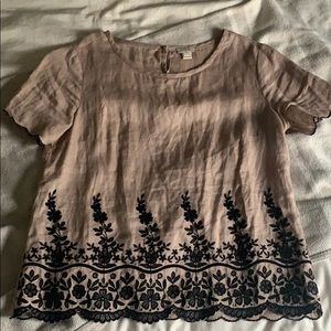 J Crew embroidered tee